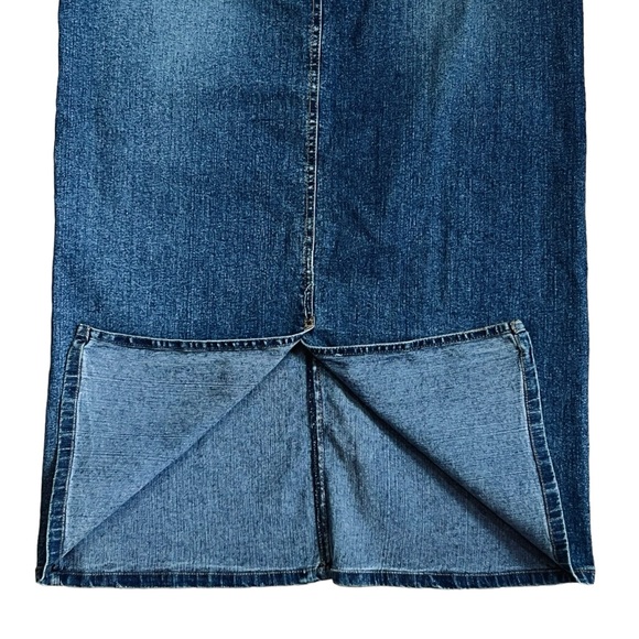 Hip Jeans Sz M VTG Denim Maxi Skirt Y2K Butterfly Rhinestone Embroidered - Picture 10 of 10